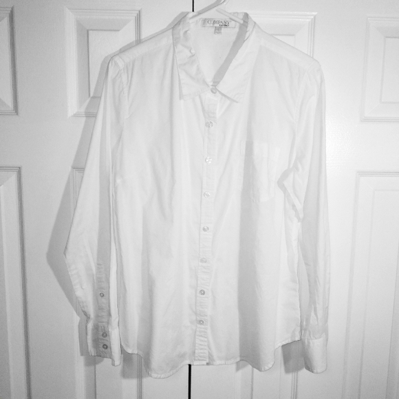 Company Ellen Tracy Tops - Vintage Company Ellen Tracy White Cotton Shirt L